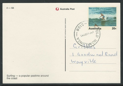 Commercial Postcard, Australia Post 20c Surfing from Old Noarlunga S.A. Now CPA - Picture 1 of 2