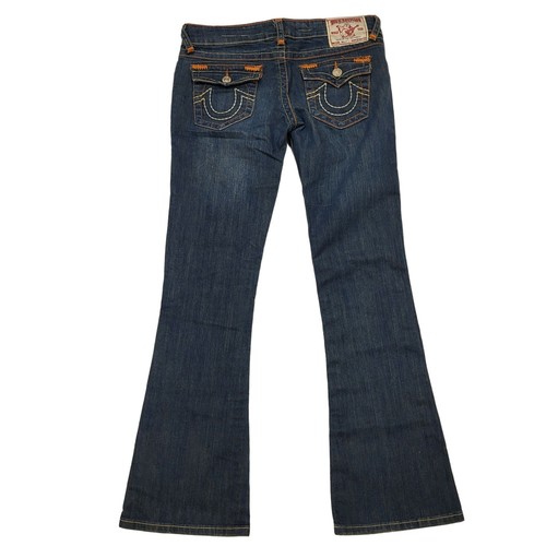 Pantalones de mezclilla True Religion marca Billy azul acampanados para mujer 30 X 32 punto naranja - Imagen 2 de 13