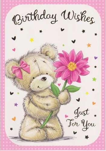 Female Open Birthday Card Cute Bears & Flowers Greeting Cards Girls FREE UK POST - Picture 23 of 26