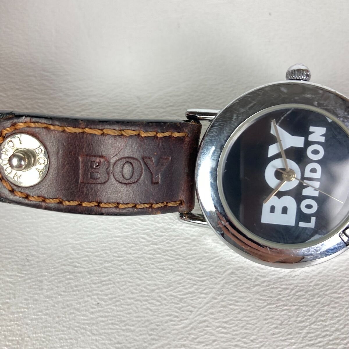 Boy London Watch Men 35mm Silver Tone Black Brown Leather Boy London Watch Men 35mm Silver Tone Black Brown Leather