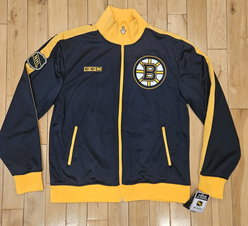 CCM Pro OK'd BOSTON BRUINS Stanley Cup Hockey Full Zip NHL Track Jacket Men's L - Picture 2 of 18