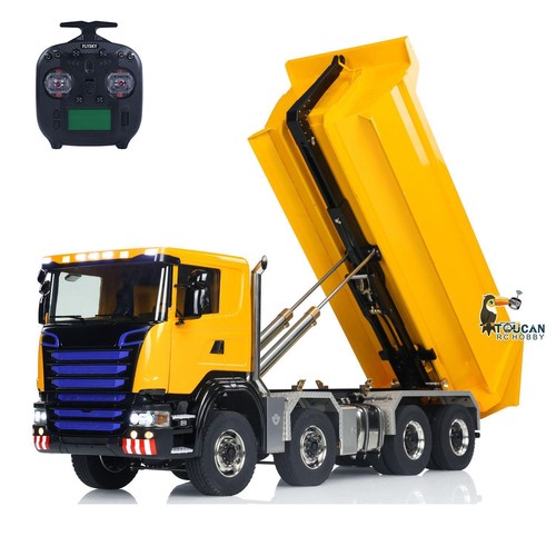 ST8 Metal 1/14 Hydraulic Dump Truck 8x8 Full Tipper Car Differential Light Sound - Picture 8 of 24