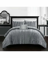 Chic Home Westmont 4-Piece King Comforter Set Gray New $430