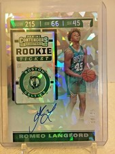 2019-20 Panini Contenders Romeo Langford Cracked Ice Rookie Ticket Auto 10/25