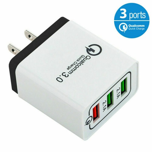 3 Port USB Home Wall Fast Charger QC 3.0 for Cell Phone iPhone Samsung Android - Picture 11 of 18