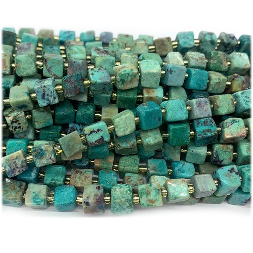 Echte Natürliche Echte Blau Türkis Freiform Würfel Lose Schmuck Herstellung Perlen - Bild 3 von 8