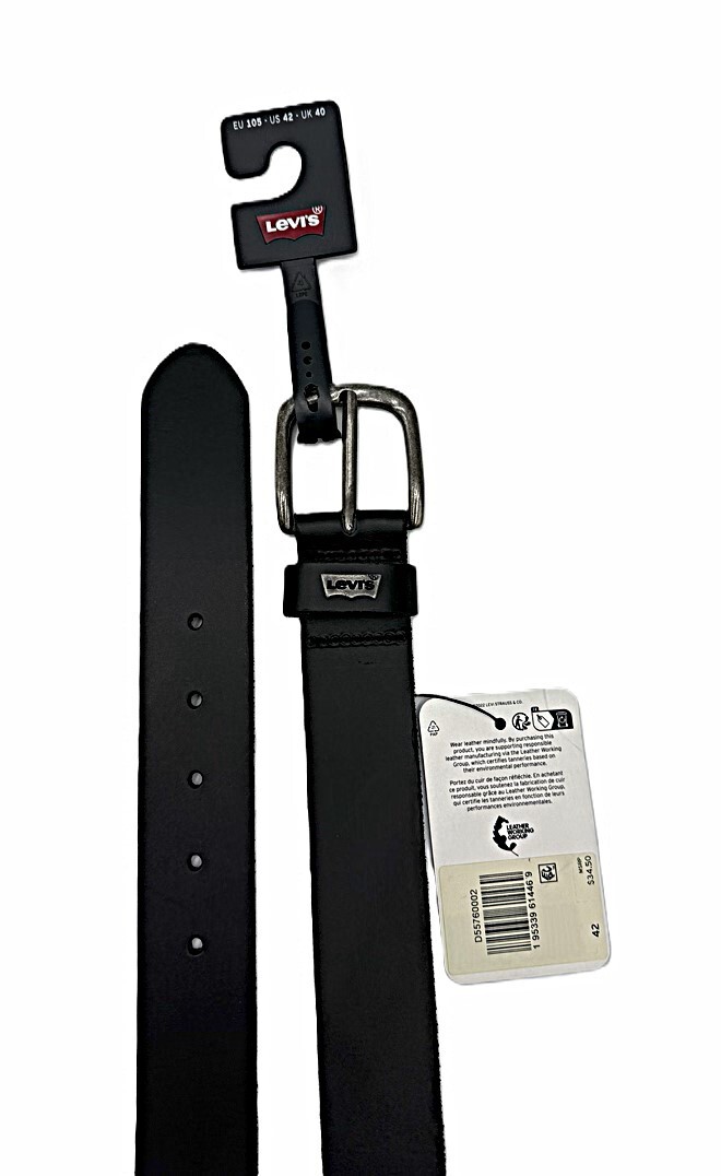 Levi's Men's 1.49 In (38MM) Bovine Leather Belt Black Size 42 (4469)