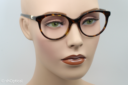 Bvlgari 4134-B 504 hembra monturas de gafas redondas marrón habana oscuro 51 mm - Imagen 8 de 8