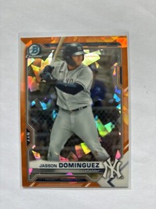 Jasson Dominguez 2021 Bowman Draft Sapphire Orange Refractor  /25 #BDC-77