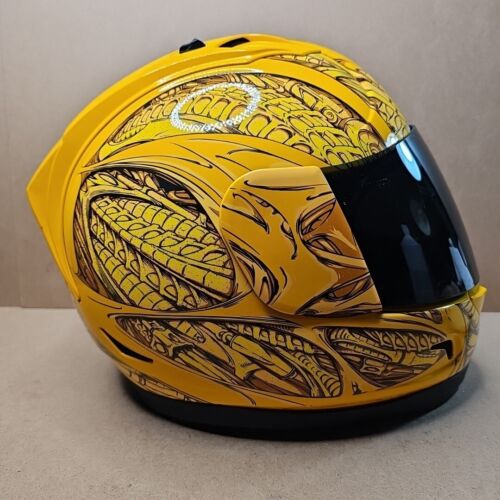 Icon Large Speed Metal Motorcycle Helmet Yellow SpeedMetal - Picture 4 of 16