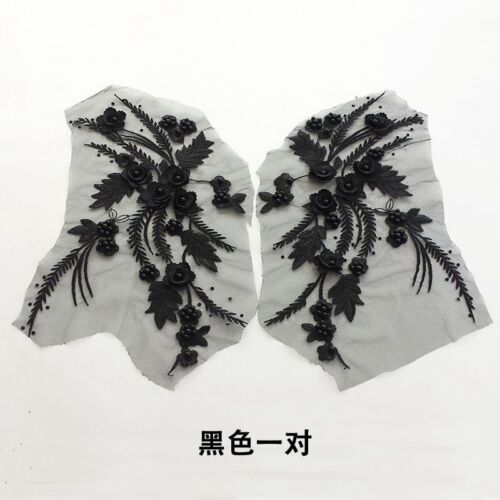Braut Applikation Hochzeit Nähen Patches Spitze Perle Perlen 3 D Blumenstickerei - Bild 22 von 32