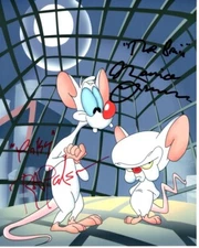 MAURICE LAMARCHE and ROB PAULSEN signed 8x10 PINKY AND THE BRAIN photo