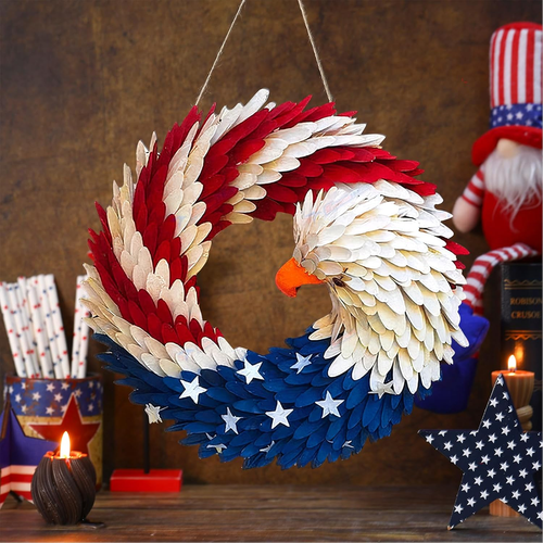 4Th of July Hanging Door Sign Wooden Independence Day Decorations Patriotic Door - Picture 5 of 12
