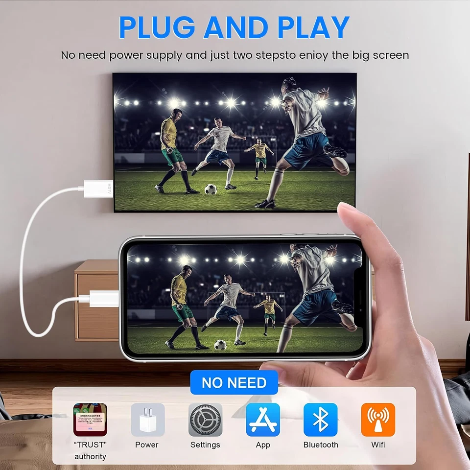 Certifié Câble HDMI pour iPhone 2M câble HDMI Light ning pour transférer l'i... - Photo 3/4