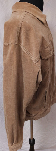 Black Label C'est Toi Medium Tan Brown Corduroy Button Front Trucker Jacket - Picture 5 of 10