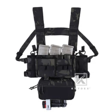 KRYDEX MK3 Micro Fight Chassis Chest Rig Modular with Mag Pouch Black MC Camo