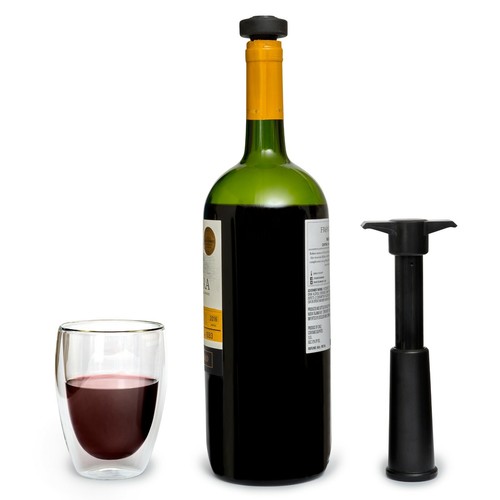 Wine Saver Vacuum Pump and Stopper —3 pc set, Reusable, Extend Life up to 10 day - Picture 9 of 12