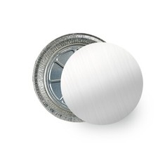 100 Pack Disposable Round Aluminum Foil Take-Out Pans with Board Lids 8 Inch.