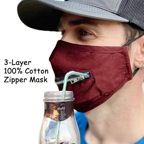 Atmungsaktive wiederverwendbare Baumwolle dreilagige Stoffmaske mit Reißverschluss für Erwachsene Kind - Bild 30 von 58