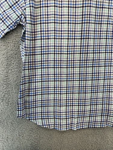 Toscano Short Sleeve Linen & Cotton Button Up Shirt Size Large New With Tag - Picture 12 of 18
