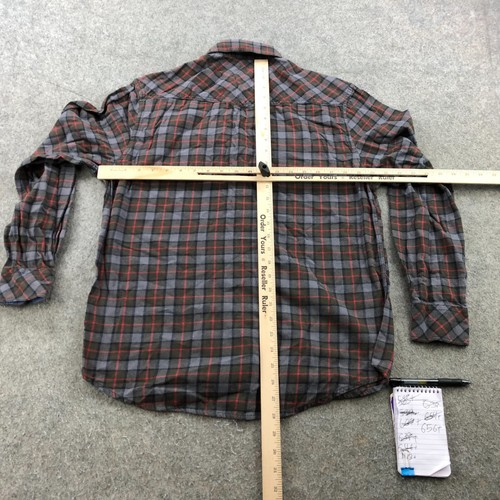 Dukes Bark Shirt Mens Large Red Blue Pearl Snap Long Sleeve Western Rodeo - Picture 7 of 9