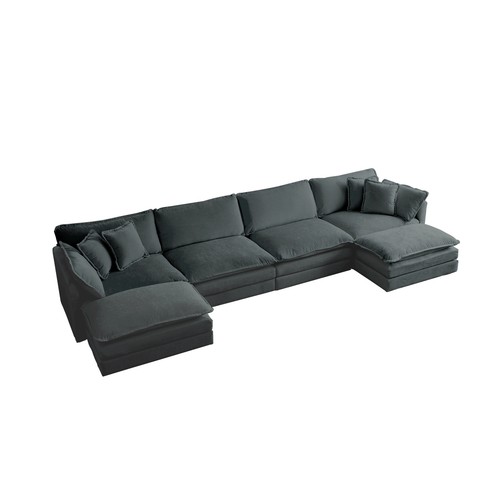 Comfort U Shaped Couch with Reversible Chaise, Modular Large U-Shape Sectional S - Picture 5 of 11