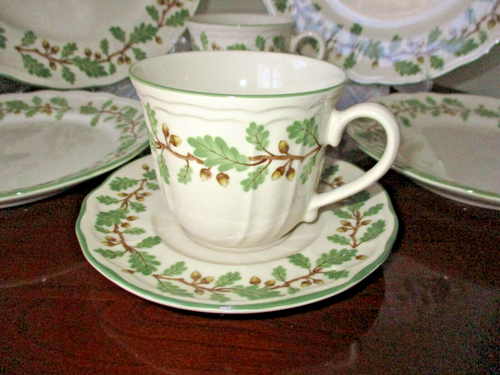 Two place settings of 4 piece Epoch Oak Manor China - Picture 3 of 6