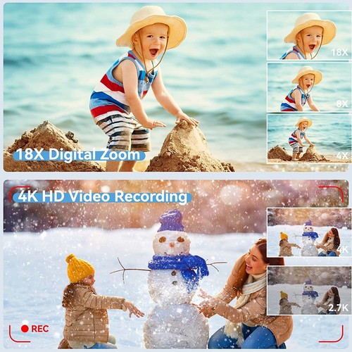 Cámara digital 4K para fotografía 48MP cámara de vlogging para YouTube con 3,0’’ 18 - Imagen 4 de 7