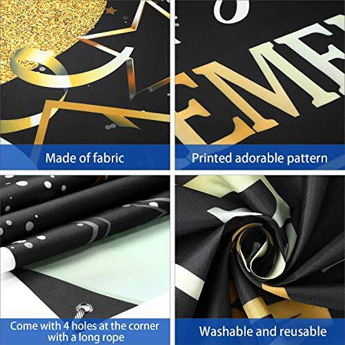 Happy Retirement Party Decorations, Extra Large Fabric Black and Gold Happy R... - Picture 3 of 7