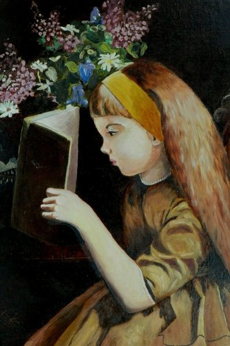 M.JANE DOYLE(HILL) SIGNED ORIG.ART OIL/CANVAS PAINTING "CLAIRE" (PORTRAIT)FRAMED - Picture 2 of 9