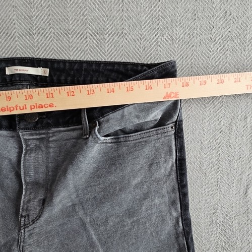 Levi's 711 Two Tone Skinny Jeans Women's Size 32/30 Color Black and Gray - Picture 2 of 22