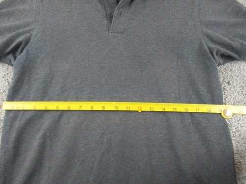 Uniqlo Polo Top Medium Short SleeveCollared Cotton Blend Button Up Black - Picture 7 of 13