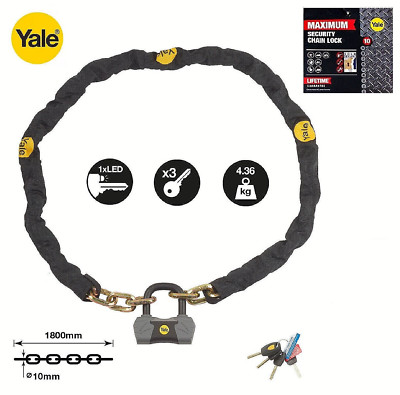YALE Kettenschloss 180 cm Neu Motorrad-Schloss Fahrradschloss E-Bike Lastenrad