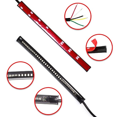 Motorcycle LED Strip Tail Brake Turn Signal Light Flexible For Yamaha YZF R1 R6 - Picture 9 of 12