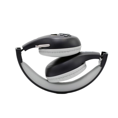 FM Radio Headphones with Pull-Out Antenna for Great Reception Black & Gray - Picture 3 of 6