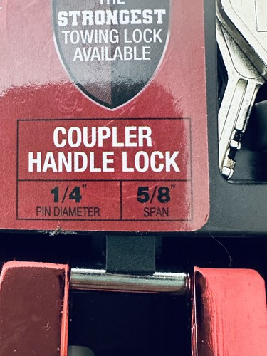 bROK Warrior Coupler Handle Trailer Lock ¼” Pin ⅝” Span Pick Proof - Picture 3 of 4