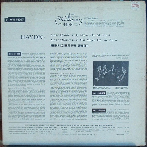 Scarce Vienna Konzerthaus Quartet - Haydn Quartets - VG++ Vinyl - Picture 2 of 3