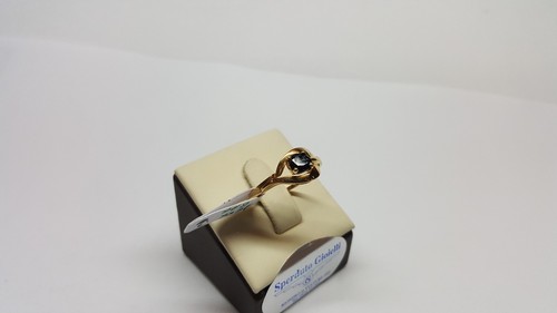 ANELLO DA DONNA CON ZIRCONE BLU IN ORO GIALLO 18KT 750 3 GRAMMI N.11 (1673) - Foto 2 di 8