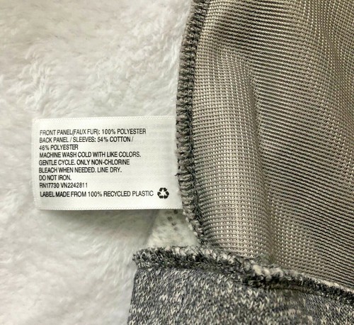 xhilaration girl's youth gray faux fur pullover sweater size L 10/12 - Picture 8 of 10