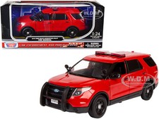 2015 FORD POLICE INTERCEPTOR UTILITY FIRE MARSHAL RED 1/24 MODEL MOTORMAX 76978
