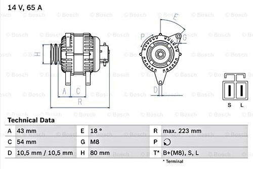 Bosch Alternator 14v For Mitsubishi L 200 300 Iii Pajero Ii 0986045561 Bosch Alternator 14v For Mitsubishi L, Pajero Alternator Wiring Diagram