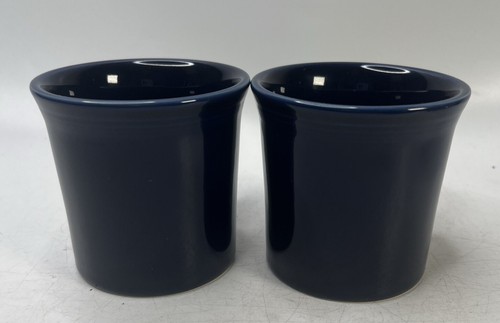 Fiesta Ware Homer Laughlin Cobalt/Dark Blue O-Ring Handle Coffee Mugs/Cups -2 - Picture 2 of 7