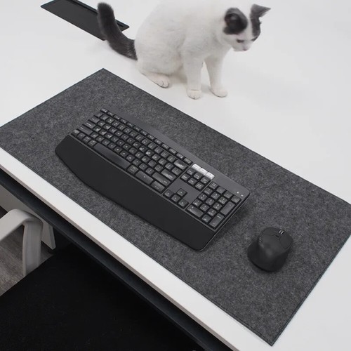 Grand tapis d'ordinateur de bureau en laine feutre ordinateur portable coussin de bureau souris clavier - Photo 11/17