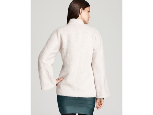 NEW French Connection Kristel Furry Wool Mohair Alpaca Shrug Coat Jacket 10 L - Picture 7 of 21