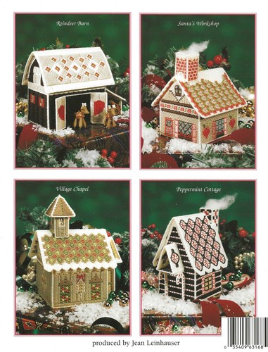 Das kleine Dorf Kunststoff Leinwand Kapelle Weihnachtsmann Werkstatt Rentier Scheune Landhaus - Bild 2 von 2