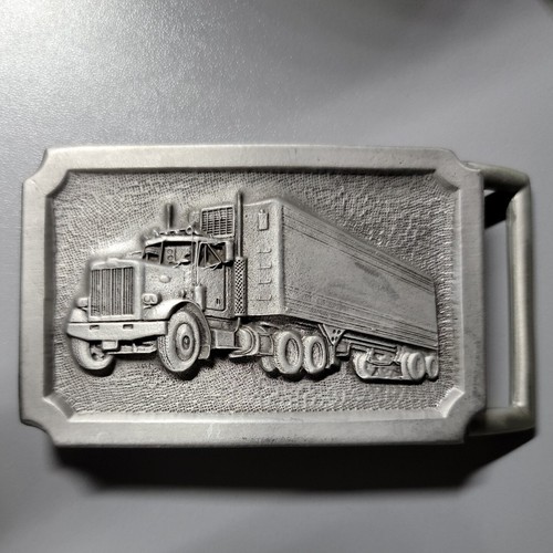 Remolque tractor vintage BHS hebilla de cinturón de peltre macizo #112 hecho en EE. UU. - Imagen 1 de 2