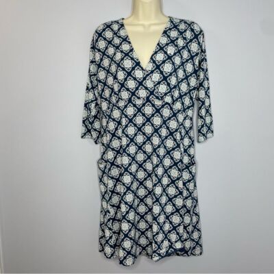EQL By Kerrits  Everyday Tunic Dress Blue Printed Jersey Equestrian Medium New 