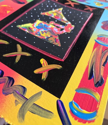 PETER MAX GRAMMY Unique Mixed Media 2010 with Acrylic On paper Hand signed COA - Picture 6 of 6