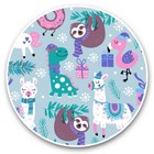 2 x Vinyl Stickers 25cm - Christmas Sloth Llama Dinosaur Kids  #44608