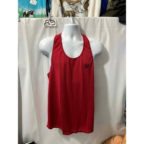 NELEUS 'Dry Fit Logo Muscle' Mesh Tank Top Men's L Gym Workout Exercise Red